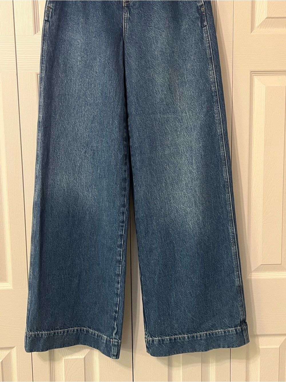 Boden Mid Rise Wide Leg Stitch Detail Pleated Jeans Women’s Size 26 Long - Picture 8 of 13